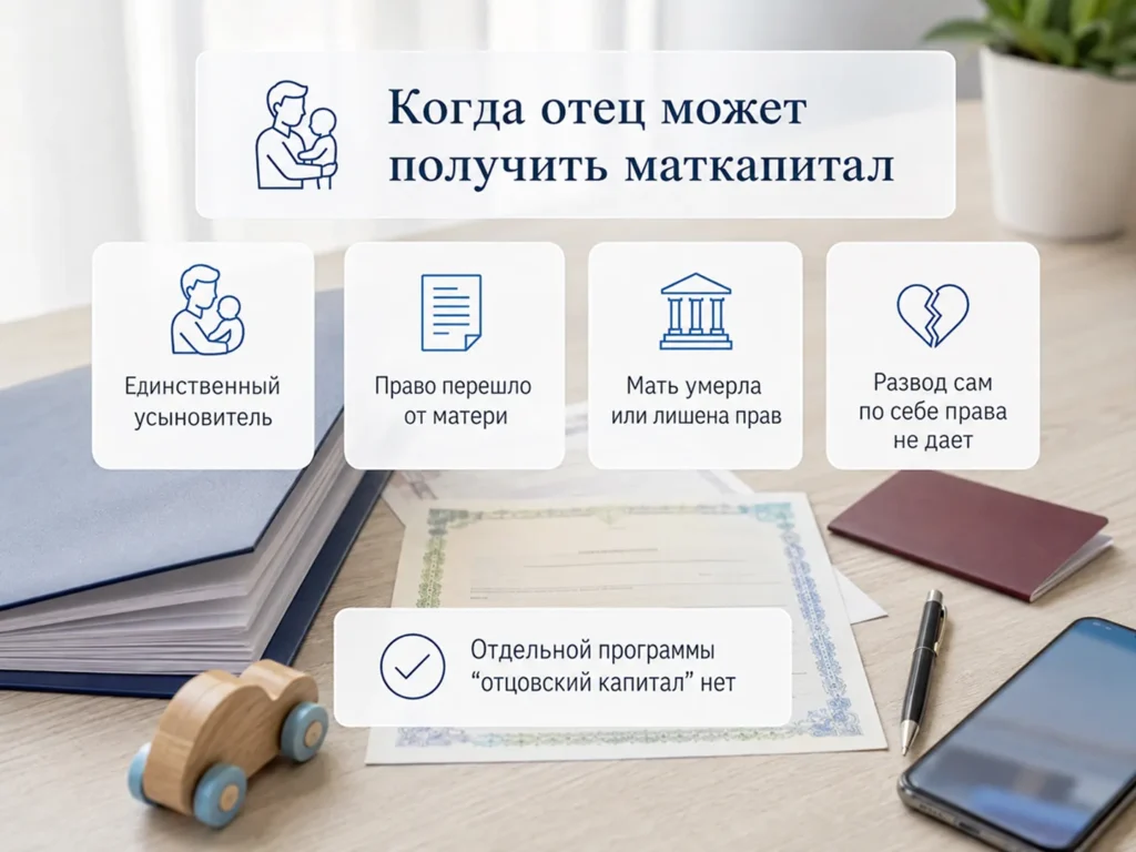 Информационная памятка о случаях, когда отец имеет право на материнский капитал