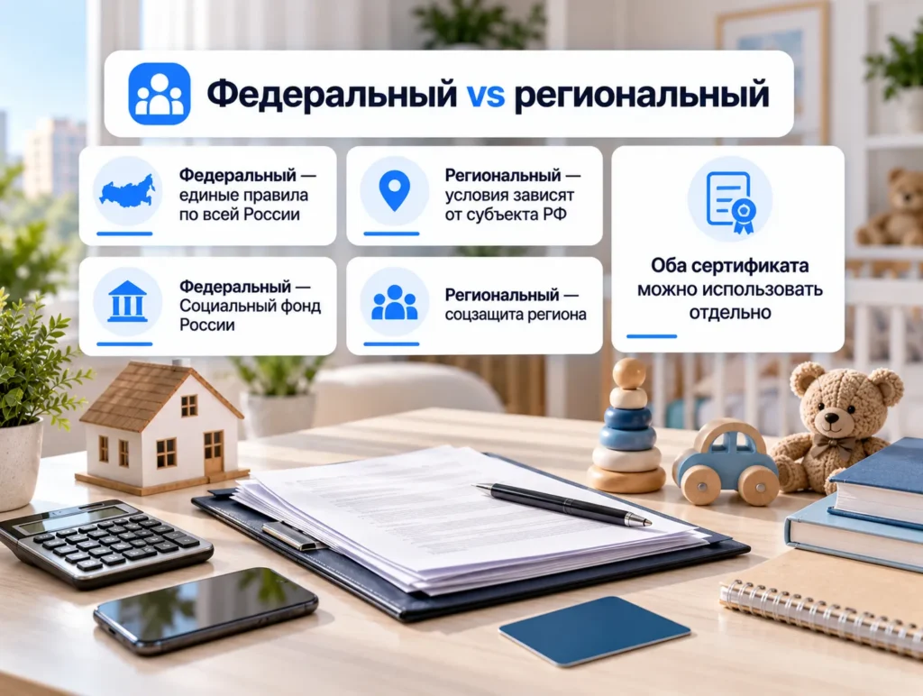Отличия федерального и регионального маткапитала