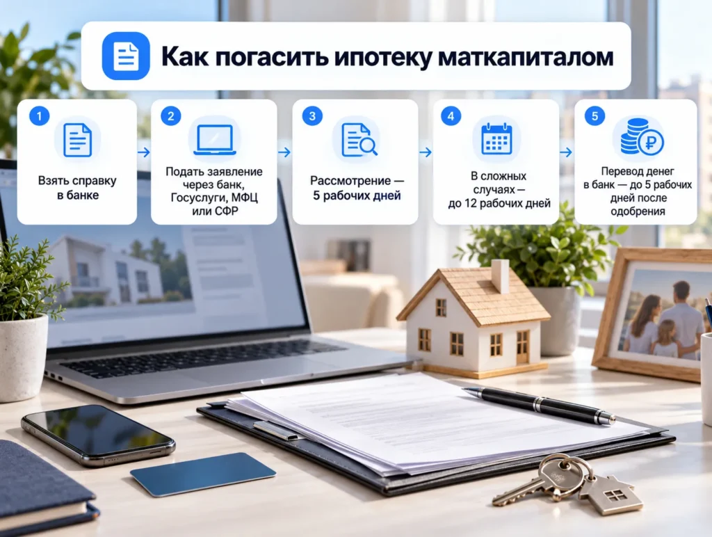 Порядок подачи заявления на погашение ипотеки маткапиталом